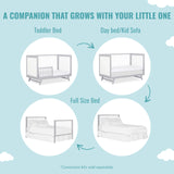 Dream On Me Carter 5-in-1 Full Size Convertible Crib / 3 Mattress Height Settings/JPMA Certified/Made of New Zealand Pinewood/Sturdy Crib Design, Grey & White Dream On Me