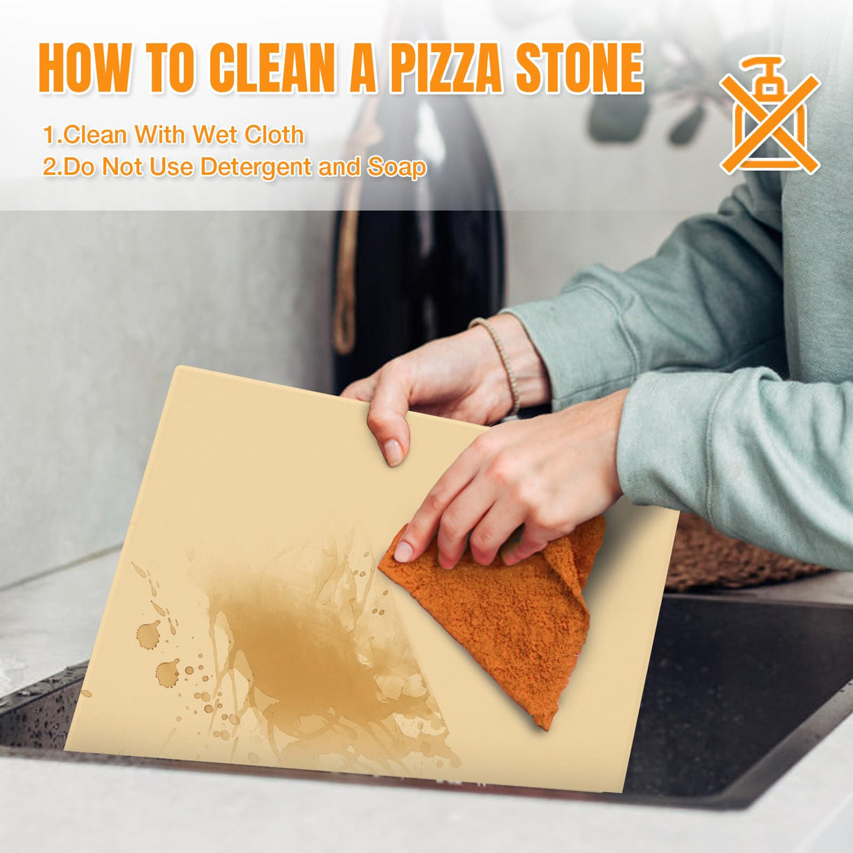 Caprihom Extra Large Pizza Stone 22 Inch, Rectangular Pizza Grilling/Baking Stone 22" x 14", Industrial Commercial Oven Stone, Ideal for Grilling Baking Several Pizzas Bread - Includes Scaper Caprihom