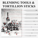 Aenir Blending Stumps for Drawing, Tortillons Blending Stumps Set of 13 Pack with Sandpaper Pencil Sharpener, Paper Art Blenders Tools for Charcoal, Graphite, Drawing Tools for Artists. (13) Aenir