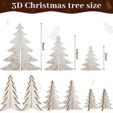 18 Pieces Wooden Christmas Tree Crafts 3D Natural Cutouts Rustic Wood Christmas Tree Decorations Decorative Wood Home Table Decors for Holidays Parties Anniversaries Decorations Marsui