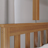 Max & Lily Bunk Bed, Twin-Over-Full Bed Frame for Kids with Trundle, Pecan Max & Lily