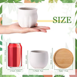 Remerry 6 Pcs 3.5 Inch DIY Ceramic Succulent Pots for Painting Figurines Paint Craft Kit Unpainted Ceramic Bisque Paintable Flowerpots with Drainage Hole Ready to Paint Remerry