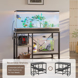 Becuddler 40-50 Gallon Fish Tank Stand with Charging Station, 36x19 Metal Aquarium Stand with 3-Tiers Adjustable Storage Shelves, 6-Legs Reptile Terrarium Stand, 660 LBs Becuddler