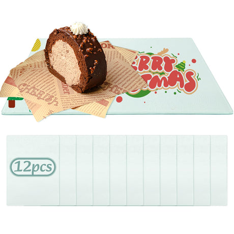 12 Pack Sublimation Glass Cutting Boards Blank, Sublimation Tempered Glass Cutting Boards Anti Slip Cutting Board Glass Chopping Boards DIY for Heat Press Machine, 11 x 8 Inch WHEATHUSK