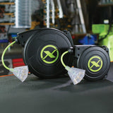 Flexzilla Retractable Extension, 14/3 AWG SJTOW, 50', Grounded Triple Tap Outlet Electric Cord Reel, ZillaGreen, FZ8140503 Flexzilla