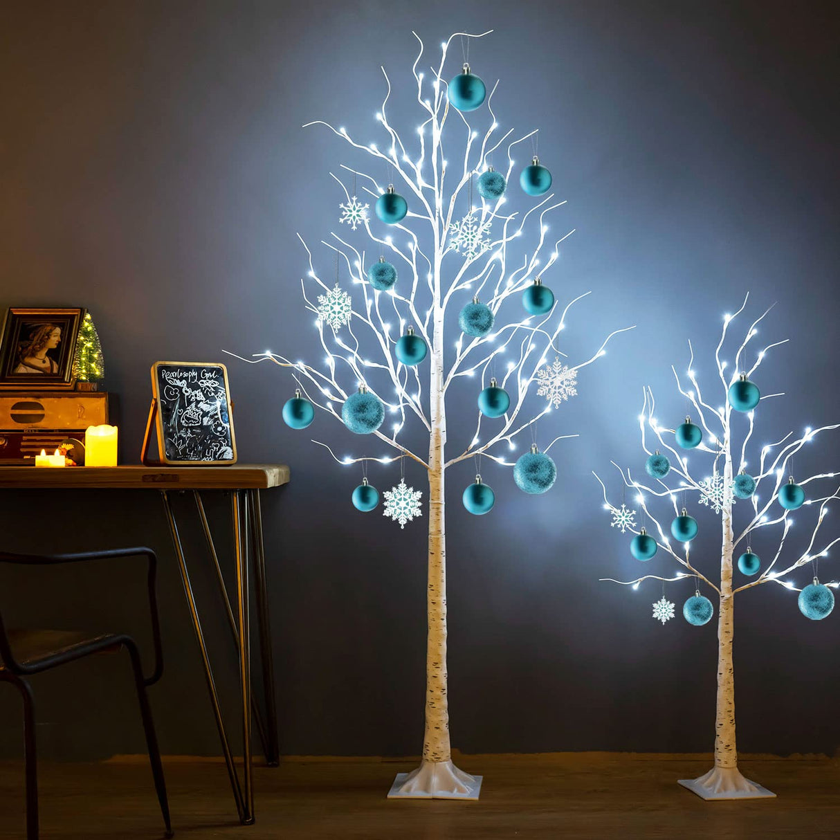 ZHOUDUIDUI Lighted Birch Tree, 6ft 96LED Birch Tree Lights,Artificial Twig Tree Light 9Modes Timer for Indoor Outdoor Christmas Halloween Easter Tree Home Party Wedding Decor,Warm & Cool White ZHOUDUIDUI