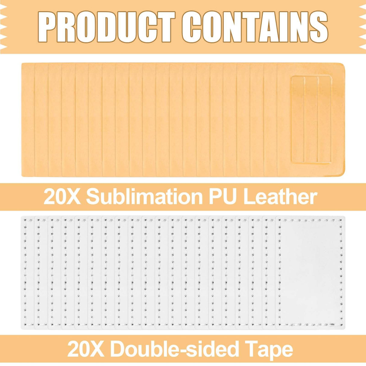 20 Pack Thin Hair Claw Clips Cover Sublimation Blanks Square Claw Clips Cover Blanks 1.8 inch PU Leather Claw Clips Blanks for Thin Hair Including 20 Pcs Strong Double-sided Adhesive Guiqulai