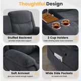 RIHEREFY Loveseat Recliner Sofa with Massage & Heating, Reclining Loveseat with Console, RV Wall Hugger Double Loveseat Recliner Couch for Living Room & Home Theater (Chenille-Grey) RIHEREFY