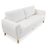 GarveeHome 84" Sofa Couch, Large Loveseat Sofa with Streamlined Armrests & Wood Feet, Modern Boucle Sofa for Living Room, White GarveeHome