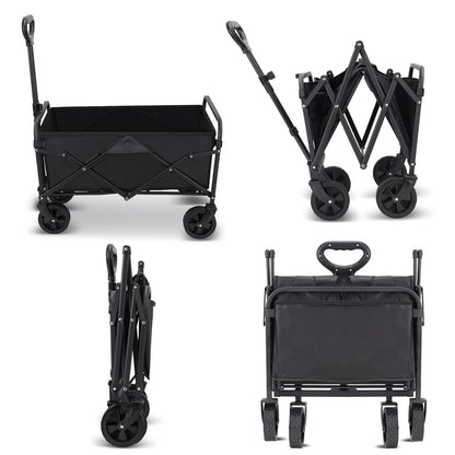 Folding Wagon Cart Large Capacity Heavy Duty Cart for Gardening,Camping,Shopping,Beach and Outdoor Sport