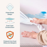 LINENSPA Premium Waterproof Mattress Protector - Full Size - Breathable - Fitted Style - Machine Washable & Dryer Safe - Mattress Protector for Kids, Teens, and Adults, White Linenspa