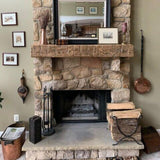 Modern Timber Craft Hand Hewn Wood Barn Beam Fireplace Mantel Shelf - Certified Reclaimed American Barnwood Floating Rustic Shelving, 72 Inches Modern Timber Craft