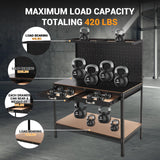 GarveeTech 61 Inch Workbench with Pegboard, Workbench Tool Storage Workshop Table with Drawers and Pegboard, 420lbs Weight Capacity GarveeTech