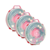 HOMZ 6-Pack Seasonal Holiday, Decorative Wreath Storage Organizer, 24 Inch, Red & Clear - Stackable Plastic Containers for Christmas Ornament Decorations HOMZ