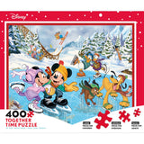 Ceaco - Disney Holiday - Together Time - Mickey & Minnie Skating - 400 Piece Jigsaw Puzzle Ceaco