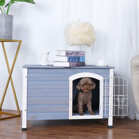 Petsfit Indoor Dog House Ventilate Wood Cat Houses for Indoor Cats with Elevated Floor&Anti-Slip Bottom Petsfit