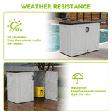 Devoko 26 Cu Ft Outdoor Storage Cabinet - Horizontal Storage Shed for Garden Patio - Durable Backyard Storage Box - Heavy-Duty & Water-Resistant, White, Shelf Not Included Devoko