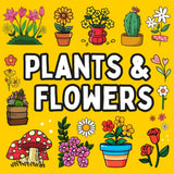 Bold and Easy Flowers & Plants Coloring Book: 51 Big and Simple Designs for Adults, Seniors, and Kids WoodArtSupply