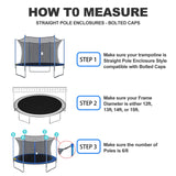 NONMON Trampoline Net Replacement for Straight 6 Pole, 14ft Trampoline Net Round Frame Safety Enclosure Net UV-Resistant Weather-Resistant Breathable Durable Net with Adjustable Straps(Net Only) NONMON