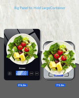 Large Digital Kitchen Scale, Drcowu 15kg Food Kitchen Scales for Baking, Cooking, Keto and Meal Prep, Food Weight Scale with 1g Accuracy and LCD Display, Easy to Read, Grams and Oz (Black) Drcowu