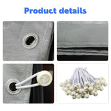 Canopy Tarp Replacement Cover for 12' x 20' Carport Frame, 200G Heavy Duty Replacement Top Cover for Car Garage, Waterproof & UV Protected Tarp with 50 Ball Bungees (Only Cover), Grey Fetuero