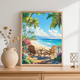 Ceiomez Paint by Numbers Kit for Adults Beach, Beach Paint by Numbers Kit for Adults, Adult Paint by Number Kits on Canvas for Home Decor Gift Art Work 16x20in Ceiomez