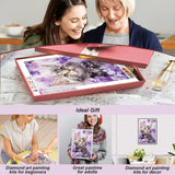 SJUTOUCI Diamond Painting Kits for Adults, Cat in Flower Diamond Art Kits for Beginners, 5D DIY Diamond Bead Dot Art, Full Drill Round Gem Craft Home Decor 12x16 inch SJUTOUCI