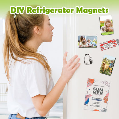 Qualsen Sublimation Blanks Fridge Magnet for Home Kitchen Refrigerator Magnets Sublimation Magnets Fridge Magnets DIY Decorative Magnets, with 16 Pcs Sublimation Printing Square Blank (1.97x2.76 inch)