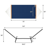 Homgava Two Person Hammock with Stand Heavy Duty, Outdoor Patio Hammock with Portable Steel Stand, Large Double Hammocks,480lbs Capacity.(Dark Blue) Homgava