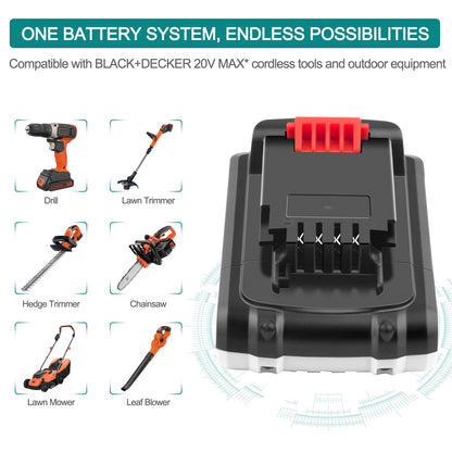 ADVTRONICS 20V Lithium Battery and Charger Replacement for BLACK+DECKER 20V MAX Lithium Ion Battery + Charger LBXR20 LB20 LBX20 LBXR2020-OPE LBX4020 - WoodArtSupply