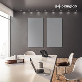 Olanglab Sound Absorbing Acoustic Wall Panels 2 Pack, 2'' 24''x48'' Fiberglass Sound Dampening Panels, Large Fabric Wrapped Sound Proof Panels for Walls (Light Gray) Olanglab