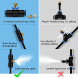 lifeegrn Misting Cooling System: Outdoor Mister System for Patio, 20 FT Misting Line+5 Mist Nozzles+3/4" Brass Adapter Garden Trampoline Greenhouse lifeegrn
