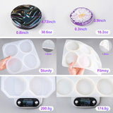 LET'S RESIN Upgraded Deeper & Larger Coaster Resin Molds, 12 Cavities Epoxy Resin Molds with 3 Pcs Round Square Octagon Shapes, Coaster Molds for Epoxy Resin, Cups Mats, DIY Craft, Bar Coaster LET'S RESIN