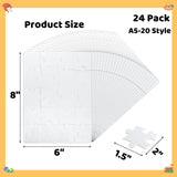 Tlence 24 Sets Blank Sublimation Puzzle, Rectangle White Jigsaw Puzzles, DIY Custom Heat Press Thermal Transfer Puzzle for Adults, Arts and Crafts Projects for Decorating (A5-20 Style) Tlence