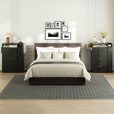 Herture 3 in 1 Vanity Desk with Flip Top Mirror, LED Lights, Side Cabinet,Collapsible Desk Panel, Hidden Stool with Storage, Small Makeup Vanity Table with Power Outlets, Compact Vanity, Black PT01DTB Herture