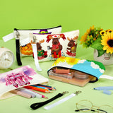 Gejoy 100 Pack Sublimation Blank Canvas Cosmetic Bags Bulk DIY Heat Transfer Makeup Bags With Wristband Lanyard Zipper Cosmetic Bags Pencil Bag for Multipurpose Printing Bag Decor, 8.66 x 5.12 inch Gejoy