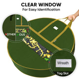 BALEINE Premium Wreath Storage Container, Oxford Christmas Wreath Storage Bags with Durable Tarp Material and Reinforced Handle for Holiday Xmas (Green, 30") BALEINE