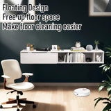 Pmnianhua 63'' Floating Desk with Storage Shelves,Wall Mounted Desk Laptop Computer Writing Study Table for Bedroom Small Space(White) Pmnianhua