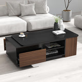ALYIAMXL Expandable Coffee Table with Storage Drawers - Length Adjustable Wood Center Table for Living Room, Lounge, Large Rectangular Sofa Side Table ALYIAMXL