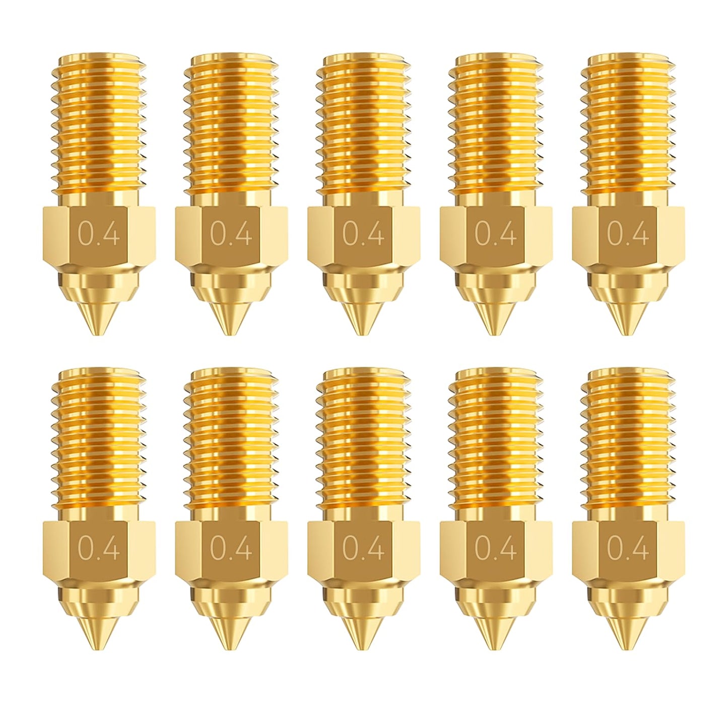 CCTREE 10PCS 0.4mm Ender 3 V3 SE Brass Nozzles Kit, 3D Printer Parts High Speed M6 0.4mm Nozzles Kit for Creality 3D Printer Ender 3 V3 SE, Ender 5 S1, Ender 7, Spider 1.0 Hotend - WoodArtSupply