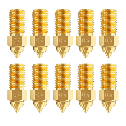 CCTREE 10PCS 0.4mm Ender 3 V3 SE Brass Nozzles Kit, 3D Printer Parts High Speed M6 0.4mm Nozzles Kit for Creality 3D Printer Ender 3 V3 SE, Ender 5 S1, Ender 7, Spider 1.0 Hotend - WoodArtSupply