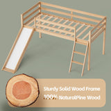 TOLEAD Twin Low Loft Bed with Interchangeable Slide and Ladder for Kids TOLEAD