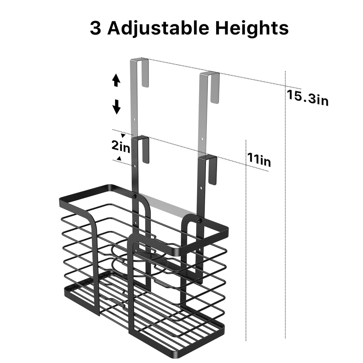 YIGII Hair Dryer Holder - Hair Tool Organizer 3-in-1 Blow Dryer Holder Adjustable Height, Bathroom Organizer Wall Mounted/Cabinet Door for Flat/Curling Irons, Hair Straighteners YIGII