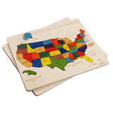 USA Map Wooden Jigsaw Puzzle for Kids | 44 Puzzle Pieces | Learning & Educational Toy Gift for Boys & Girls Ages 3 Years and Above Ekoplay