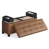 SONGMICS Storage Ottoman, Storage Bench with Legs,15 x 43 x 15.7 Inches, Ottoman Bench, 30 Gal. (112 L), Synthetic Leather, for Living Room, Entryway, Coffee Brown ULSF0514K03 SONGMICS