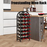 Dazioter Wine Rack Freestanding Floor Metal Holders Stands Organizer Storage 23 Bottles Black Dazioter