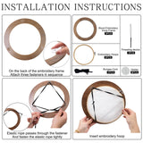 3 Sets Embroidery Display Frame with Bamboo Hoops, 6 Inch Round Wall Mounted Embroidery Hoop Frame for Finished Cross Stitch, Needlework, DIY Art Craft Sewing Decoration JoyHuaTrade