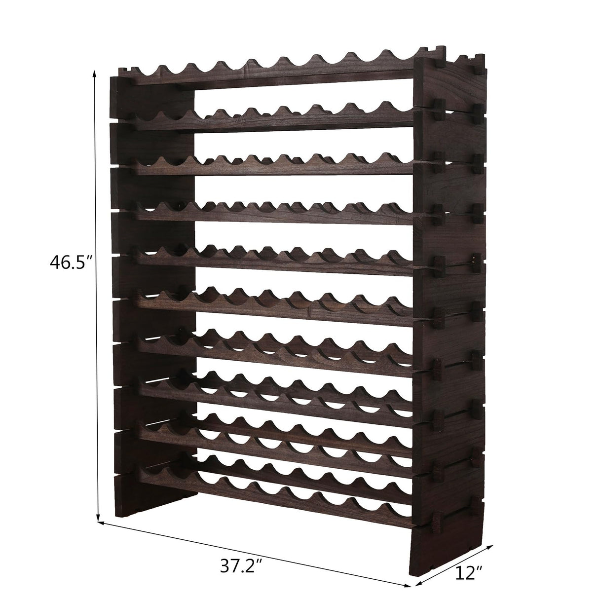 FDHUIJIA Wine Rack Cabinet 90 Bottle Wooden Stackable Storage freestanding Floor Modular Wine Cellar Shelf FDHUIJIA