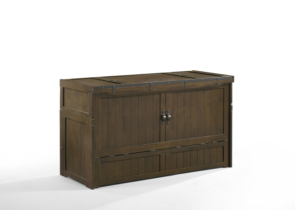 NIGHT & DAY Rustic Cube Pre-Assembled Cabinet Murphy Bed (Rustic Brown W/Ranchero Hardware) Night & Day Furniture
