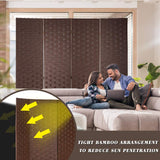 FDW Room Divider 4 Panel Wood mesh Woven Design Room Screen Divider Wooden Screen Folding Portable partition Screen Screen Wood for Home FDW